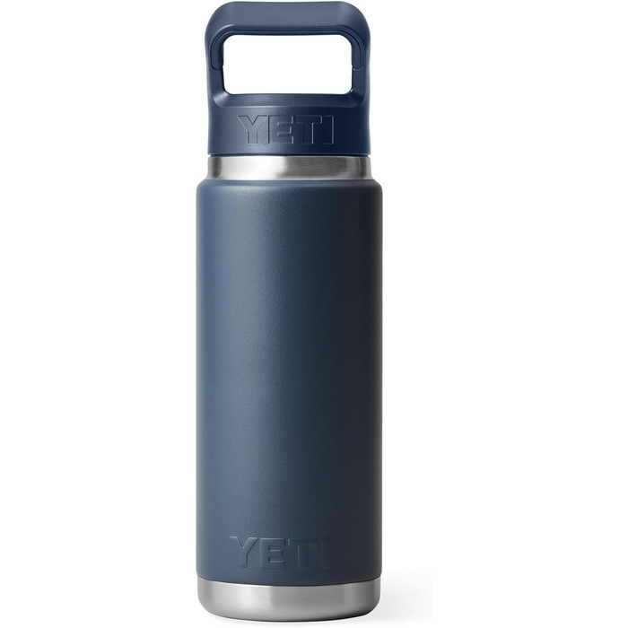 Термобутилка YETI Rambler з трубочкою, вакуумна, нержавіюча сталь, 769 мл, синя