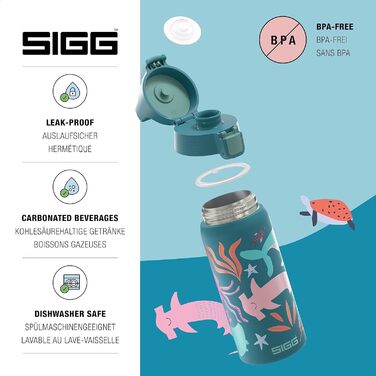 Дитяча ізольована пляшка для напоїв SIGG Shield Therm ONE 0,5 л, для газованої води, герметична, легка, без BPA, синя