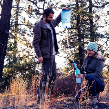 Портативний водяний фільтр SimPure Gravity 3L для кемпінгу та подорожей, з ременем і сумкою, фільтрація 0,1 мікрон, видаляє 99,9999% E.coli