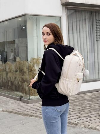 Міський рюкзак Makukke з корду для жінок і чоловіків, антикрадійський, стильний повсякденний рюкзак для школи та міста