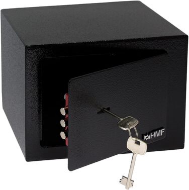 Сейф HMF 49216-02 маленький з ключем, меблевий, 23x17x17 см, чорний