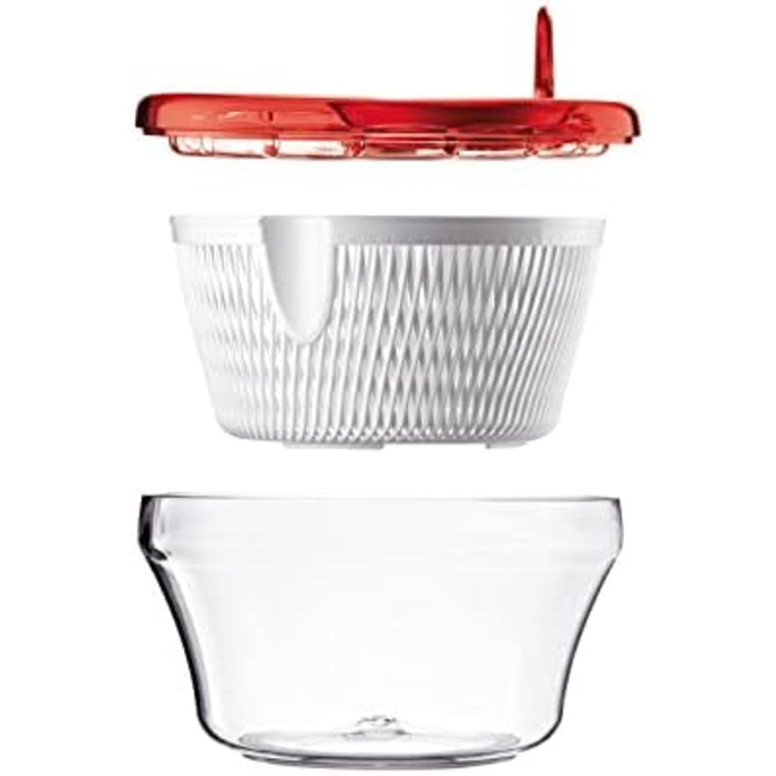 Сушарка для салату Guzzini Kitchen Active Design, червона, Ø28 x 18 см
