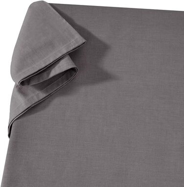 Простирадло Carpe Sonno Linon без гумки 150x250 см, антрацит, 100% бавовна – універсальна тканина для дому, покривало на диван, скатертина, темно-сіре лляне простирадло