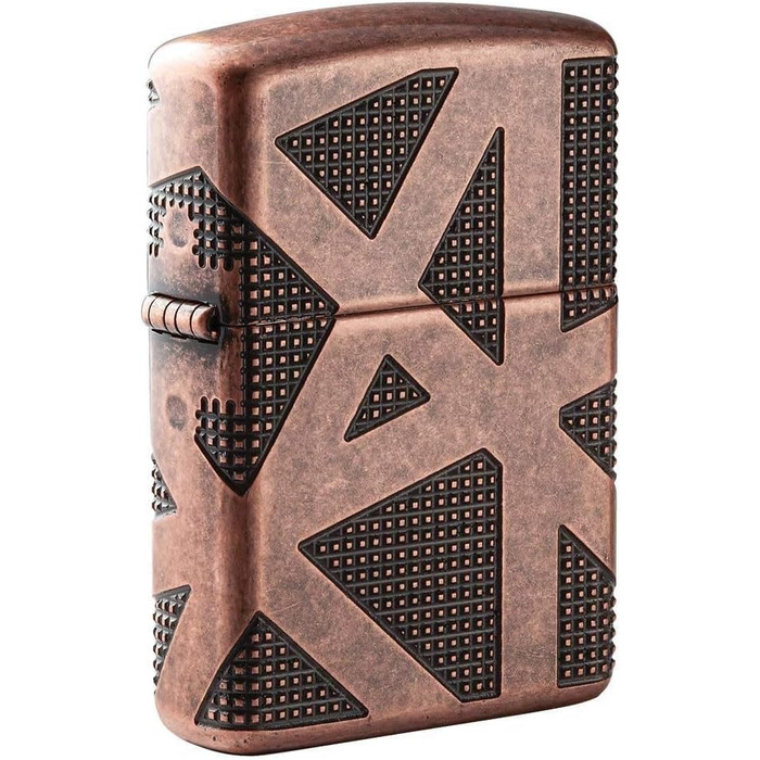 Запальничка Zippo Armor антикварна мідь, геометричний дизайн, 360°, універсальна