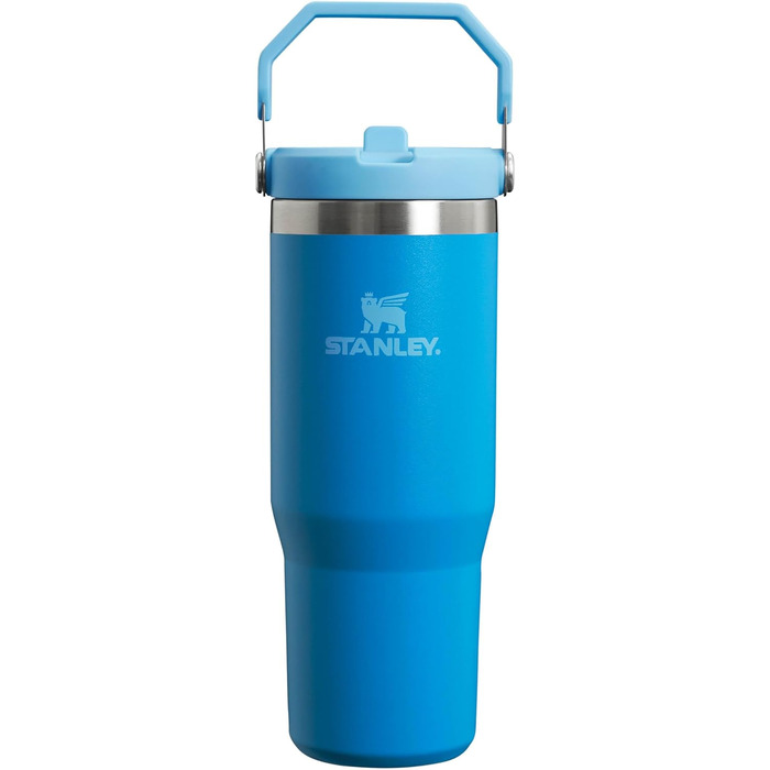 Термос-кружка Stanley Flip Straw 0.89 л з трубочкою, термос для води, спортивна пляшка BPA Free, 12+ годин холод, підходить для посудомийки (Azure)
