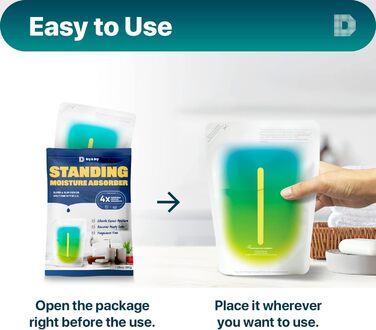 Преміум осушувач повітря Dry & Dry 8 шт. (286,3 г) для контролю вологи у підвалі, шафі, ванній, пральні, осушувач повітря, вологопоглинач