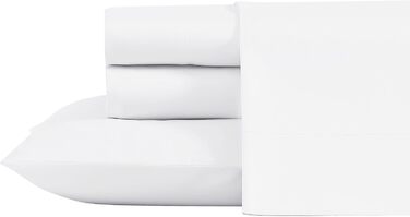 Комплект постільної білизни Laura Ashley для двоспального ліжка King Size, розкішна сатинова бавовна, щільність 800 ниток, білий, однотонний, м'який і гладкий текстиль для дому