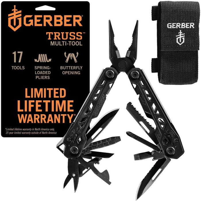 Мультитул Gerber Truss 17 в 1, чорний, з нейлоновим чохлом