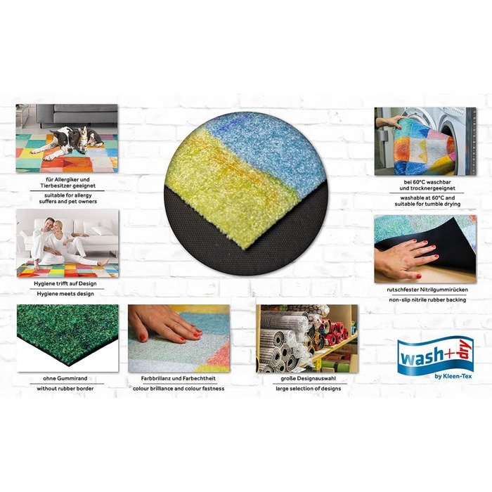 Килимок wash+dry Cosmic Colours 70x120 см для внутрішніх і зовнішніх приміщень, праний, різнокольоровий