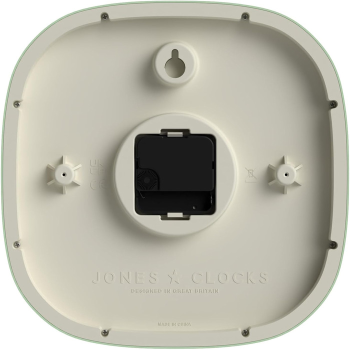 Квадратний ретро настінний годинник JONES CLOCKS Sprite, м'ятний, акрил, 25x25 см