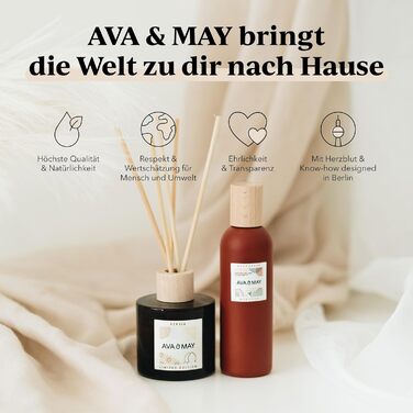 Ароматична свічка AVA & MAY Paris, 180 г – веганська соєва свічка з ароматом бергамоту, жасмину та троянди, 40 годин горіння
