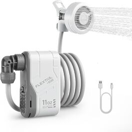 Портативний душ FLEXTAILGEAR Max Shower для кемпінгу, ультралегкий з акумулятором, USB-C зарядка, для подорожей, очищення домашніх тварин і пляжу