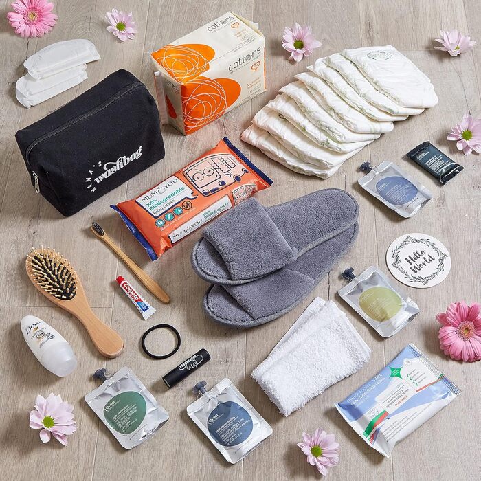 Набір для пологового будинку BirthBag: готова сумка для мами і немовляти, 21 предмет, чорна
