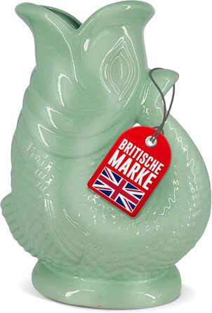 Керамічний глечик-карафа у формі риби Bubble Jug, 1,5 л, синій, з булькаючим звуком для води, вина та напоїв