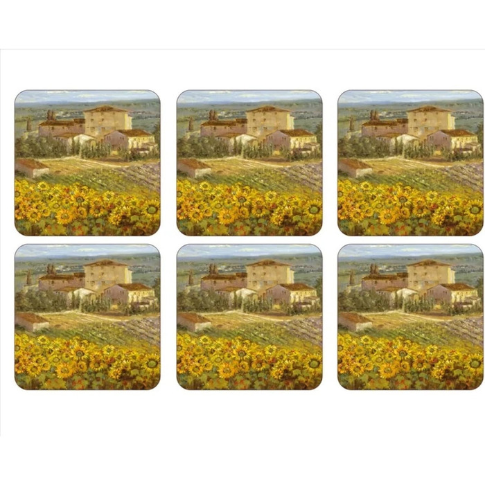 Підставки під чашки Pimpernel Tuscany, набір 6 шт., пробка, декор Тоскана