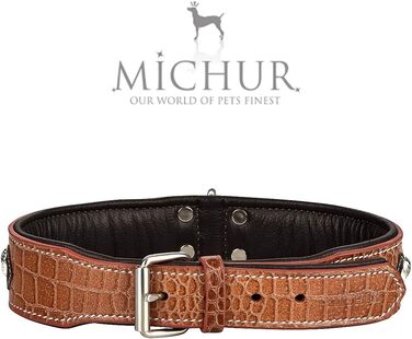 Повідок для собак зі шкіри MICHUR Lakota, коричневий, 150x2,5 см, плоский, для нашийника Lakota