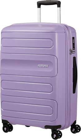 Валіза American Tourister Sunside Spinner L, розширювана, чорна та лавандова, 77 см, 118 л, поліпропілен