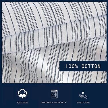Комплект наволочок Nautica Beaux Stripe, 2 шт., бавовняний перкаль, синій, для дому, 50,8x76,2 см