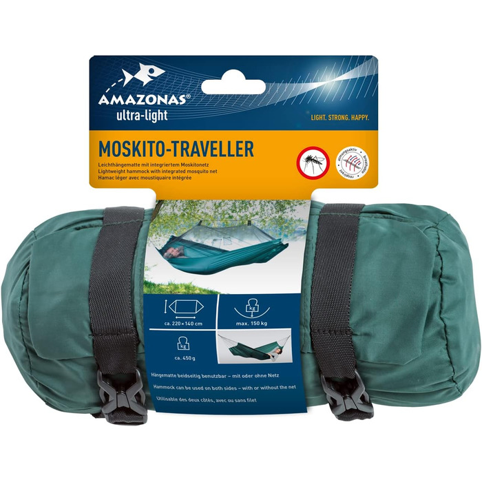 Легка гамак AMAZONAS Moskito Traveller з москітною сіткою, 220x140 см, до 150 кг