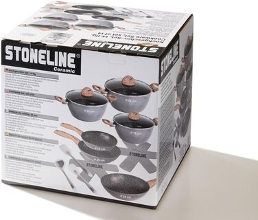 Керамічна сковорода та набір каструль STONELINE, 14 шт. , індукційні