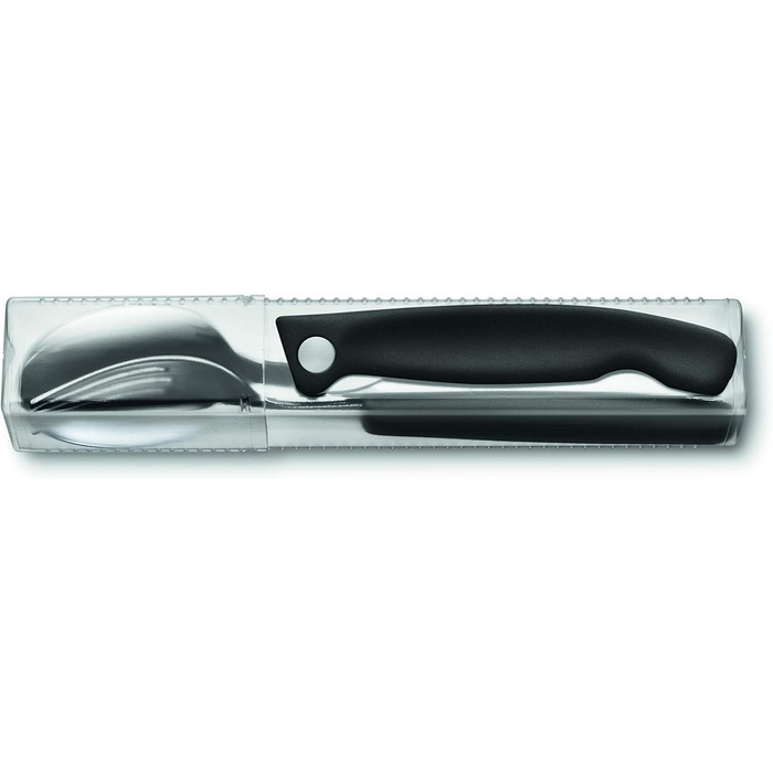 Набір столових ножів Victorinox Classic, 3 предмети, нержавіюча сталь, 11 см, чорні, супер гострі з хвилястим лезом
