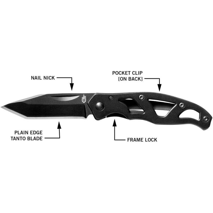 Складаний ніж Gerber Mini Tanto з гладким лезом 5,4 см, з кліпсою для кишені
