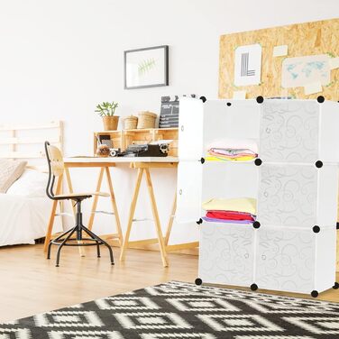 Шафа для одягу з пластику, модульна, 20 секцій, чорна, 70x35x157 см, для спальні