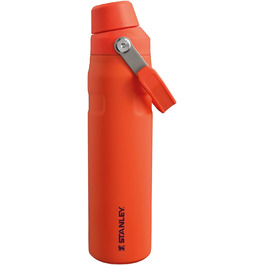 Термос-пляшка Stanley Iceflow Fast Flow 0.6 л, чорна, спортивна, з нейлону, зручний клапан, тримає холод 10 годин, без BPA, не протікає, для спорту та подорожей, можна мити в посудомийці