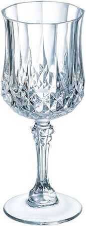 Набір келихів для вина Cristal d'Arques Paris Longchamp 25cl, 6 шт, прозорі, Kwarx, підвищена міцність, блиск та прозорість