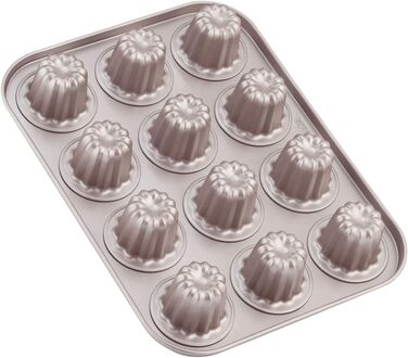Форма для випікання CHEFMADE, міні канеле, антипригарна, 12 отворів, для кексів і мафінів, шампань золото