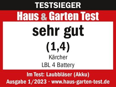 Акумуляторний повітродув Kärcher LBL 4, 36 В, 250 км/год, 2 режими, без акумулятора