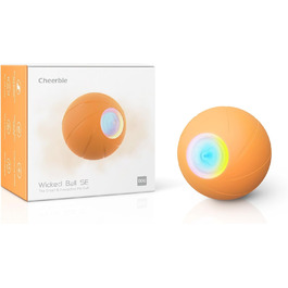 Інтерактивна іграшка м'яч для собак Wicked Ball, саморухомий з 3 режимами, LED-підсвітка, помаранчевий