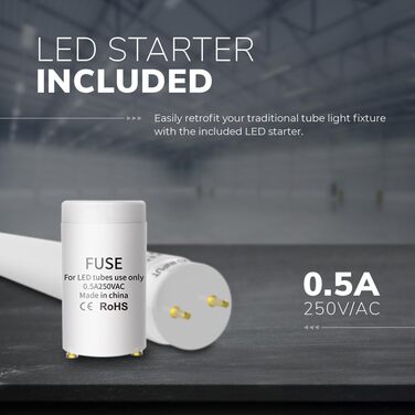 Світильник LED HOFTRONIC 150см 60Вт 10500лм холодне світло, IP65, водонепроникний, без мерехтіння, з'єднуваний, T8, для гаража, майстерні, офісу, підвалу (110лм/Вт, 6000K)