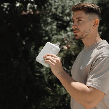 Пляшка для води memobottle з нержавіючої сталі, біла, преміум-якість, герметична, BPA-free, для спорту та подорожей