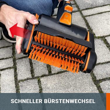 Акумуляторна мультищітка WORX WG441E.9 20В для очищення каменю та деревини, видалення бур'янів, з водяним підключенням, PowerShare, без акумулятора та зарядного (комплект 4Аг акумулятор і зарядка)