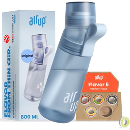 Пляшка для води air up 600 мл з аромат-подушечками, синя, для школи, спорту, з трубочкою, підходить для дітей, без цукру, сумісна з газованою водою