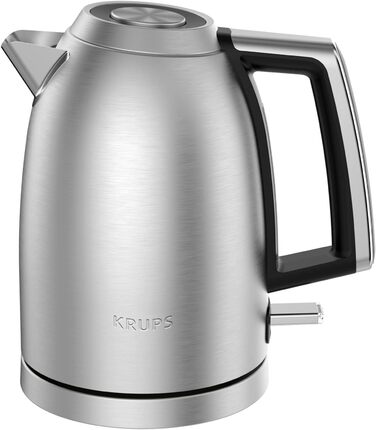 Електрочайник Krups Smart'n Light, 1,7 л, 2200 Вт, 5 температур, нержавіюча сталь, подвійні стінки, чорний