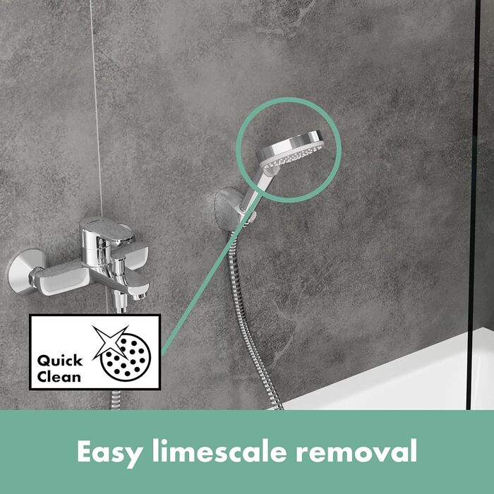 Hansgrohe Vernis Blend – економний душовий набір, кругла лійка 9,7 л/хв (EcoSmart), шланг 1,6 м, тримач, ручна лійка 2 режими, хром