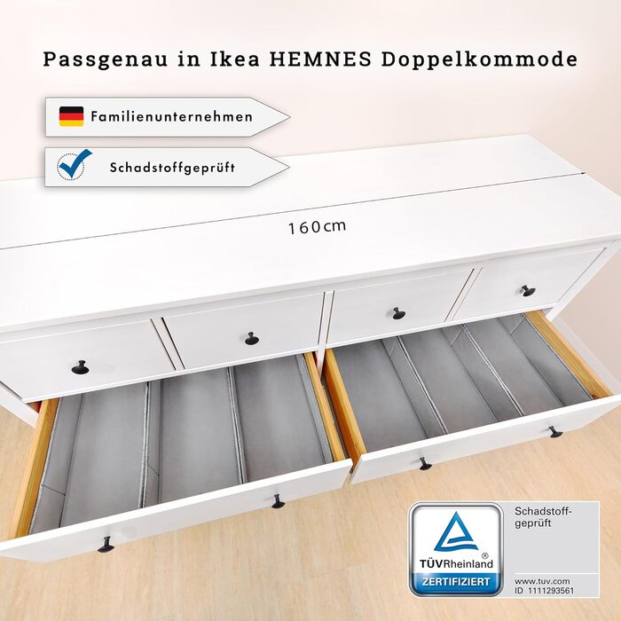 Органайзер для шухляд IKEA HEMNES, 5 шт., оригінал, система зберігання для пелюшок, дитячого одягу, білизни, міцний дно