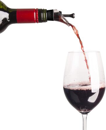 Вакуумна помпа для вина Vacu Vin з дозатором і кришкою, пластик, чорна, 5x8,3x22 см