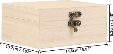 Набір дерев'яних скриньок BELLE VOUS, 6 шт, 14,8x10,2x6,3 см, з кришкою та замком, для декору, рукоділля та зберігання прикрас