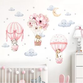 Настінний стікер Little Deco для дитячої кімнати – тварини та повітряна куля, квіти, вінілова наклейка для стін, декор для ігрової та дитячої кімнати, дівчинка, DL658-4