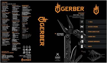 Мультитул Gerber Truss 17 в 1, чорний, з нейлоновим чохлом