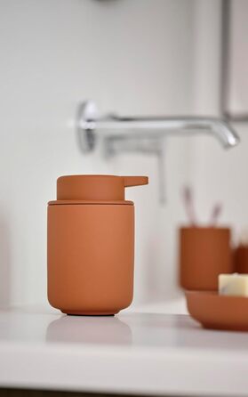 Стакан для зубних щіток Zone Denmark Ume, керамічний, теракота, 8,3×10,3 см – стильний тримач для ванної кімнати