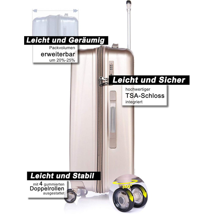 Валіза ABISTAB VERAGE Kinetic 4-колісна, розширювана, TSA-замок, ABS/PC, 76 см, бордо (металік, SML)
