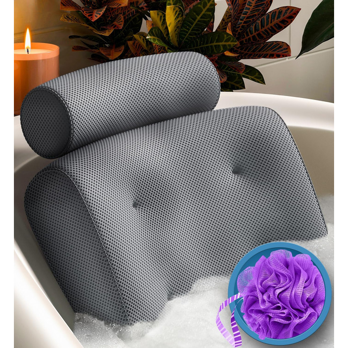 Подушка для ванни Everlasting Comfort – ортопедична, підтримка голови, шиї та спини, люкс, для ванни та спа