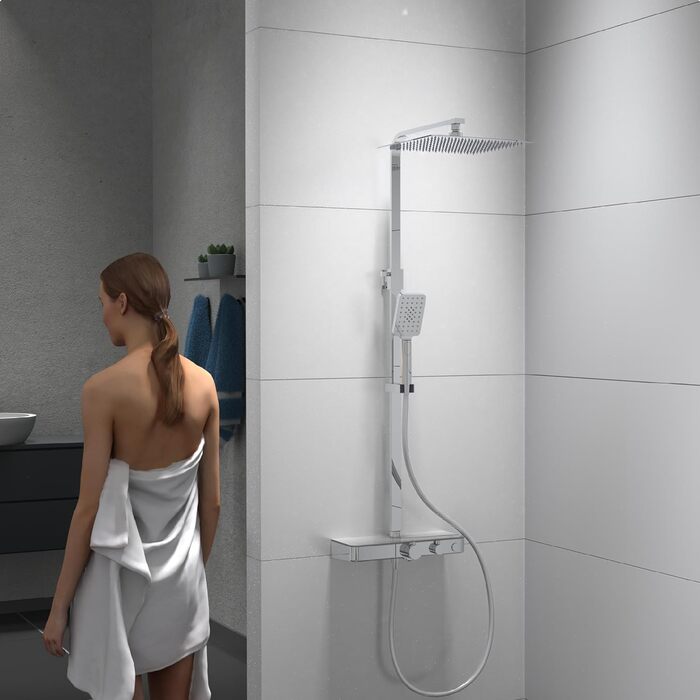 Душова лійка SCHÜTTE SAMOA RAIN, 3 режими, антикальк, понад 300 форсунок, біло-хромова, Самтштраль-технологія