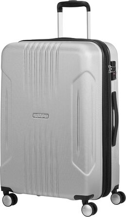 Валіза American Tourister Tracklite Spinner, велика, розширювана, 120 л, срібляста, 67 см