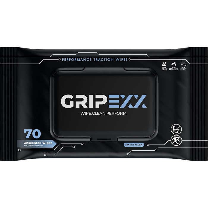 GRIPEXX серветки для чищення взуття, 70 шт, універсальні серветки для кросівок та баскетбольного взуття, видаляють бруд і забезпечують зчеплення