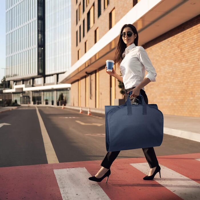 Дорожній трискладний чохол для сукні WallyBags, темно-синій, 152 см